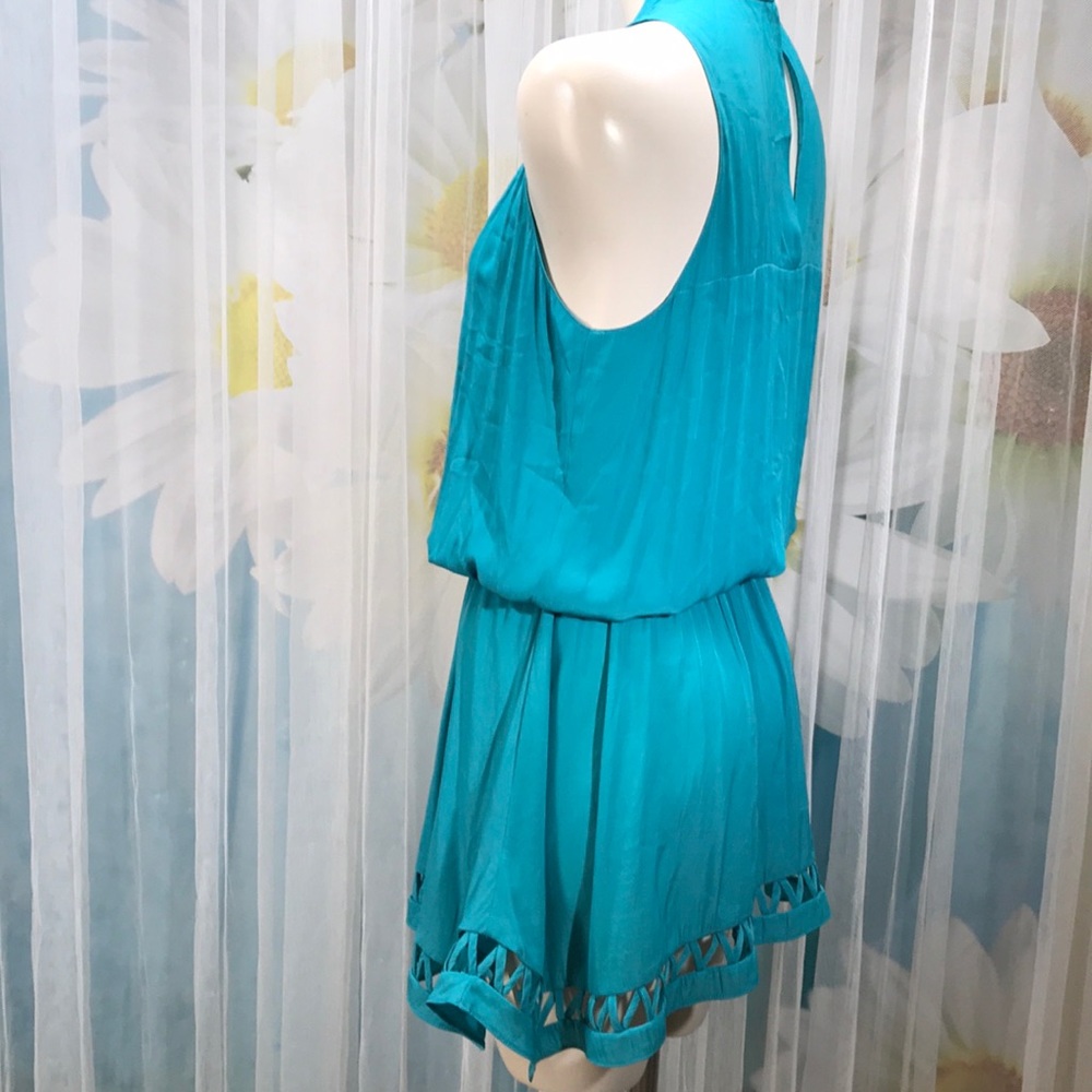 Ramy Brook Turquoise Halter Midi Dress - Picture 5 of 12